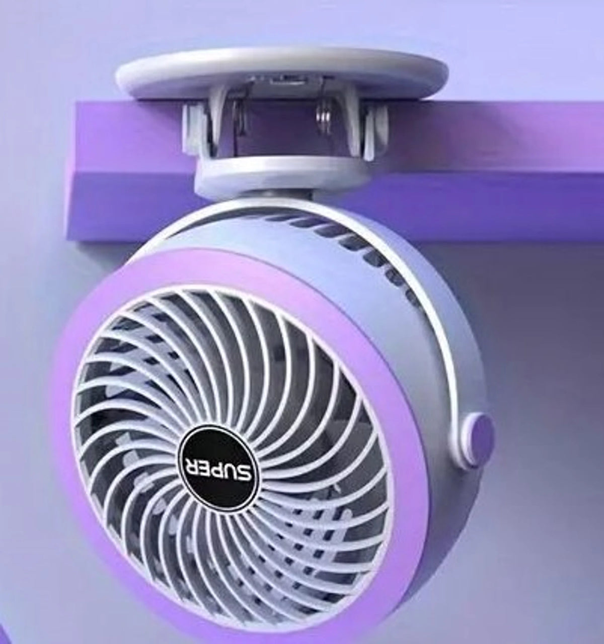 Premium 6-Inch Rechargeable Mini Clip Fan with 5-Speed Modes – Purple