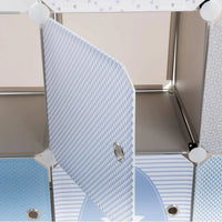 Premium 7-Door 7-Shelf Collapsible Plastic Wardrobe – Light Blue